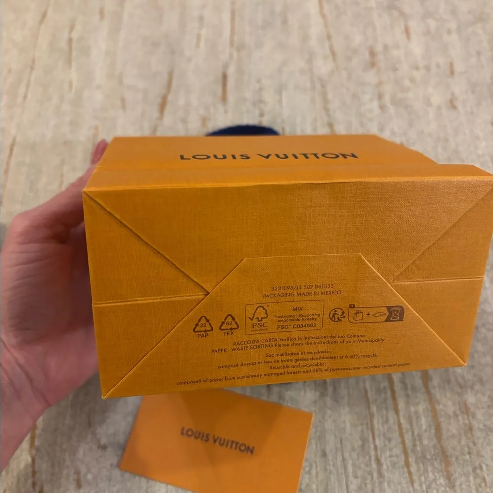 Louis Vuitton Vibrant Orange Bag with Blue Handles